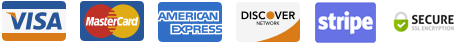 Visa, Mastercard, Amex, Discover, PayPal